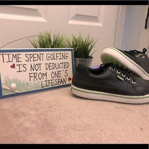 Men’s Crocs Golf Shoes- Black with lime green trim